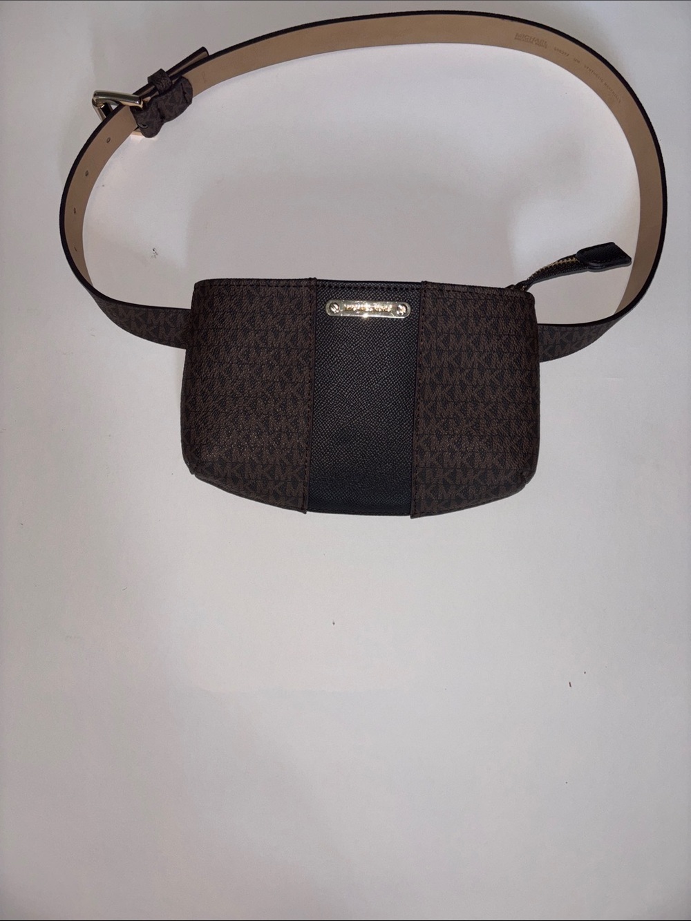 Michael Kors Brown and Black Monogram Belt Bag